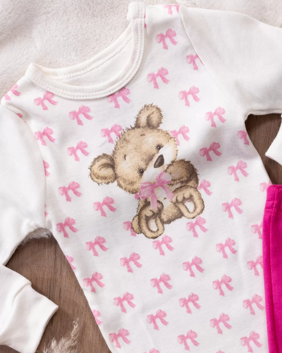 Conjunto Bebê Body e Calça Ursinha Branco - Imagem 2